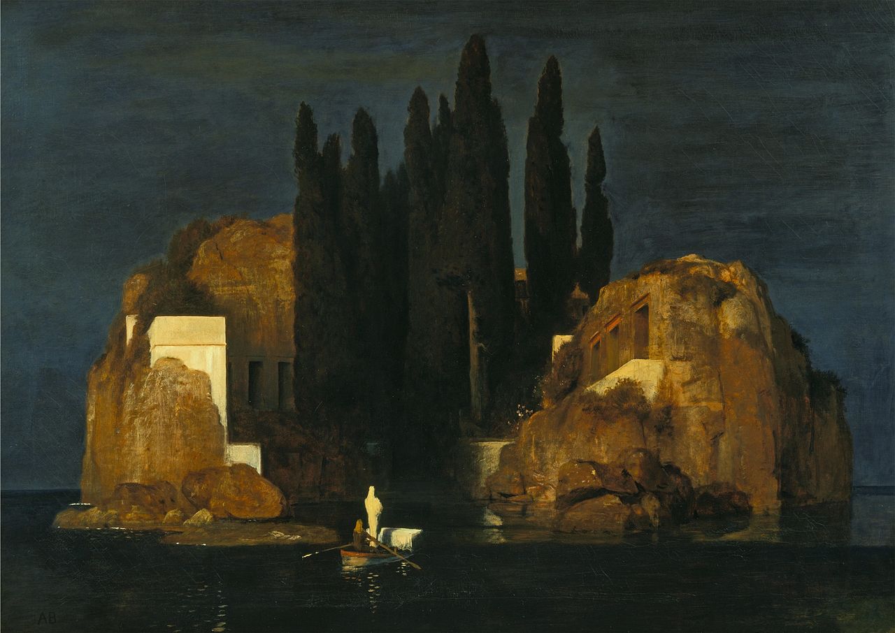 Isle of the Dead (German: Die Toteninsel) is the best-known painting of Swiss Symbolist artist Arnold Böcklin (1827–1901). Böcklin produced several different versions of the mysterious painting between 1880 and 1886. Here we can see the silent boatman, the single passenger, and the island of the dead to which they are going.
